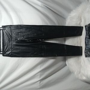 NWT Booty Gal Black Faux Leather Leggings Sz.M